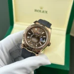 Super Clone Rolex Sky-Dweller Chocolate Dial 336235 — case and bezel
