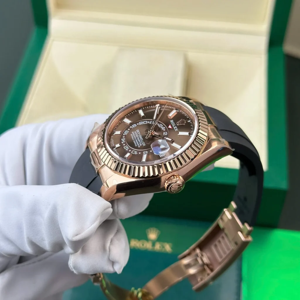 Super Clone Rolex Sky-Dweller Chocolate Dial 336235 — side profile
