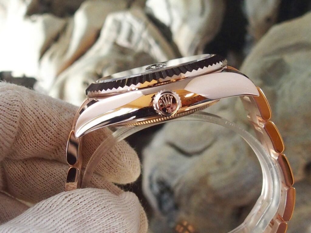 Super Clone Rolex Sky-Dweller Chocolate Dial 336935 — dial close-up