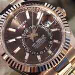 Super Clone Rolex Sky-Dweller Chocolate Dial 336935 — case and bezel