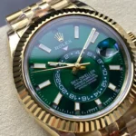 Super Clone Rolex Sky-Dweller Green Dial 336938 (Jubilee) — case and bezel