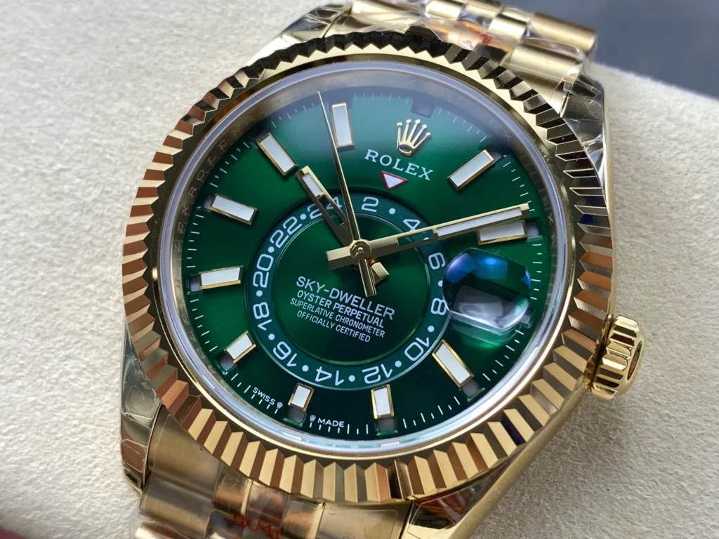Super Clone Rolex Sky-Dweller Green Dial 336938 (Jubilee) — bracelet detail