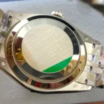 Super Clone Rolex Sky-Dweller Green Dial 336938 (Jubilee) — on leather display