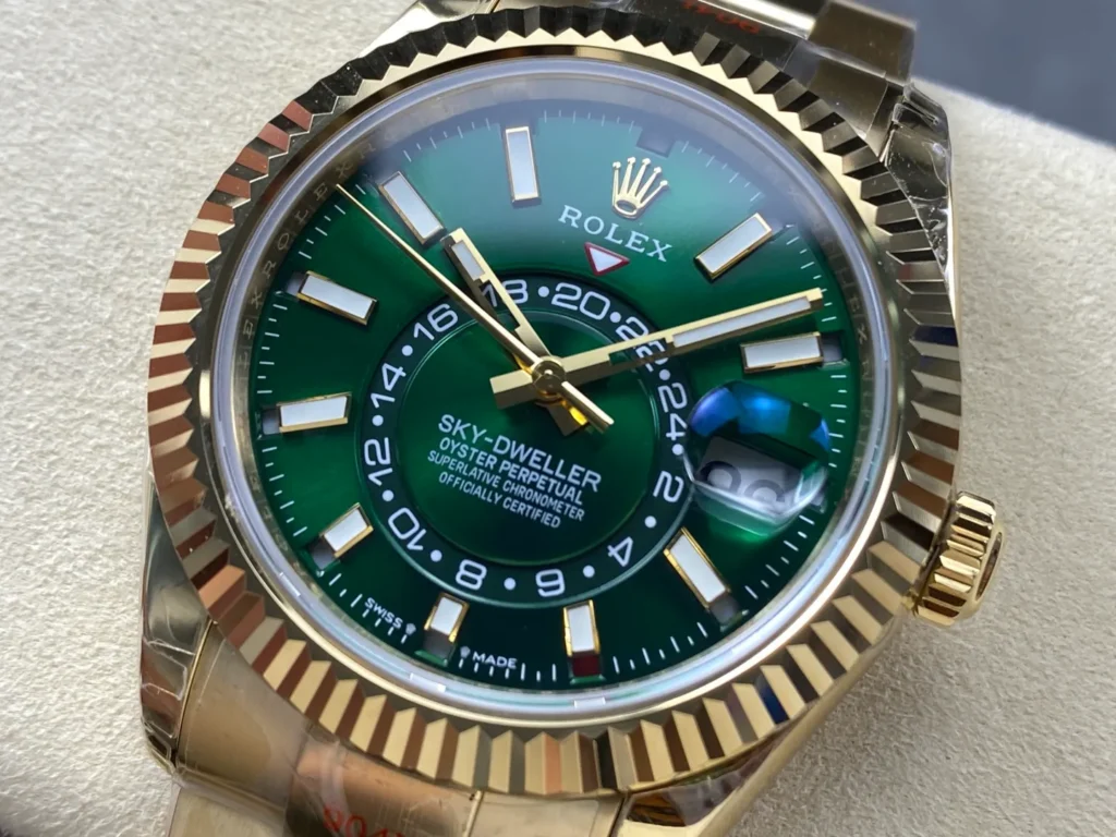 Super Clone Rolex Sky-Dweller Green Dial 336938 (Oyster) — bracelet detail