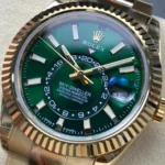 Super Clone Rolex Sky-Dweller Green Dial 336938 (Oyster) — bracelet detail