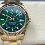 Super Clone Rolex Sky-Dweller Green Dial 336938 (Oyster) — side profile