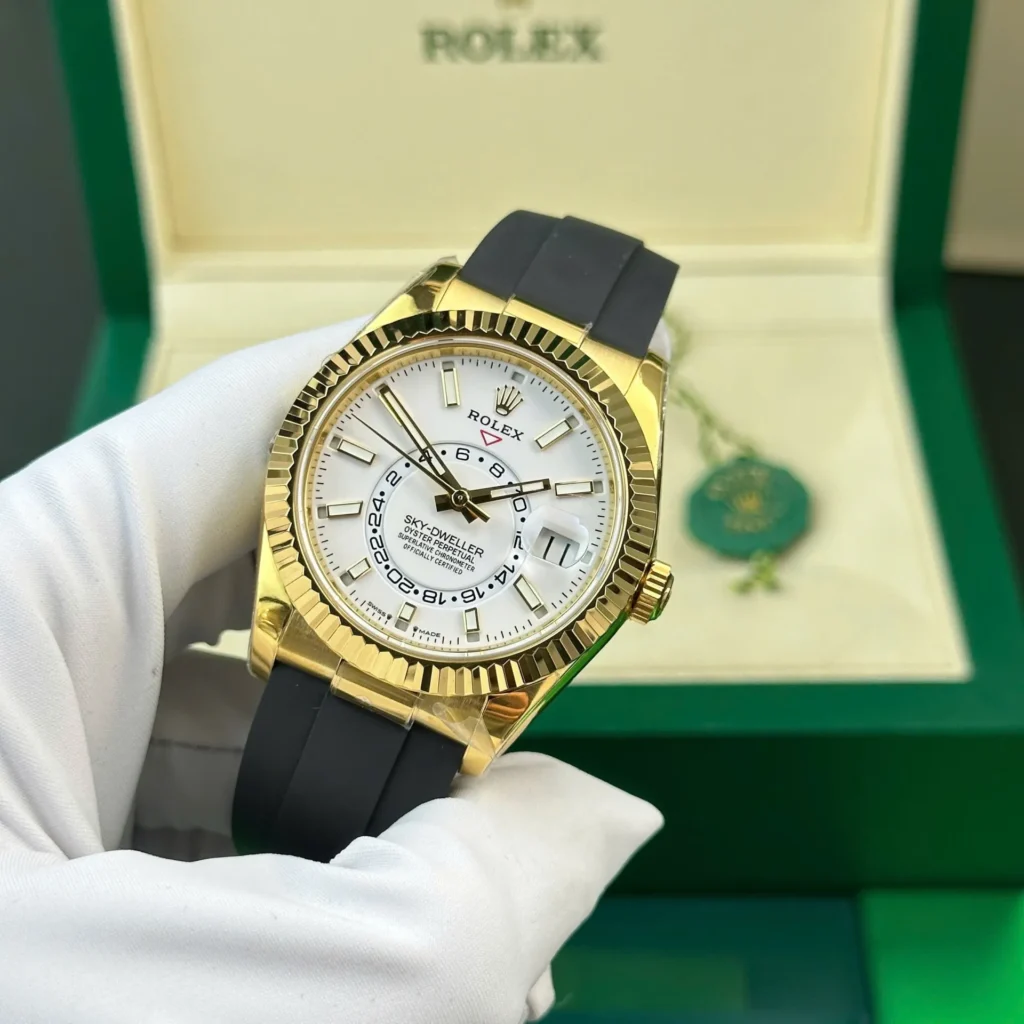 Super Clone Rolex Sky-Dweller Intense white Dial 336238 — case and bezel
