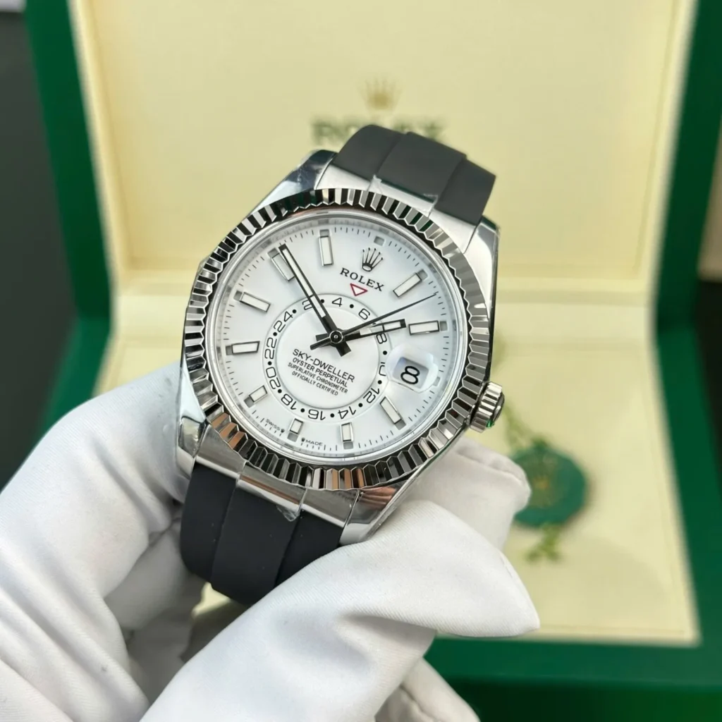 Super Clone Rolex Sky-Dweller Intense white Dial 336239 — case and bezel