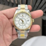 Super Clone Rolex Sky-Dweller Intense white Dial 336933 Oyster — dial close-up