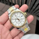 Super Clone Rolex Sky-Dweller Intense white Dial 336933 Oyster — case and bezel