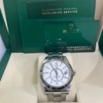 Super Clone Rolex Sky-Dweller Intense white Dial 336934 — case and bezel