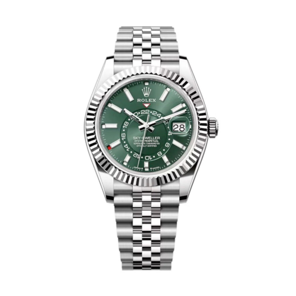 Super Clone Rolex Sky-Dweller Mint green Dial 336934 Jubilee