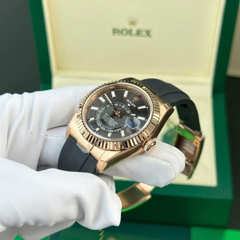 Super Clone Rolex Sky-Dweller Slate Dial 336235 — side profile