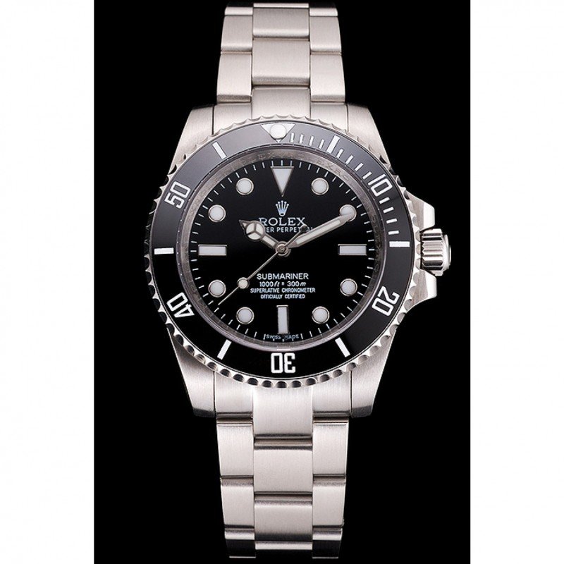 Super Clone Rolex Submariner Black Dial 114060 — dial close-up
