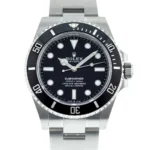 Super Clone Rolex Submariner Black Dial 124060 No-Date — dial close-up
