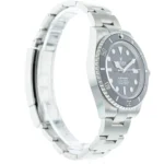 Super Clone Rolex Submariner Black Dial 124060 No-Date — on leather display