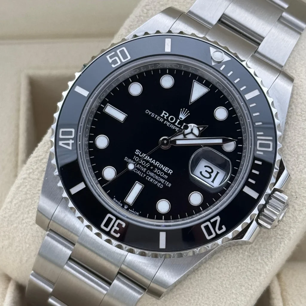 Super Clone Rolex Submariner Black Dial 126610LN — dial close-up