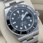 Super Clone Rolex Submariner Black Dial 126610LN — on leather display