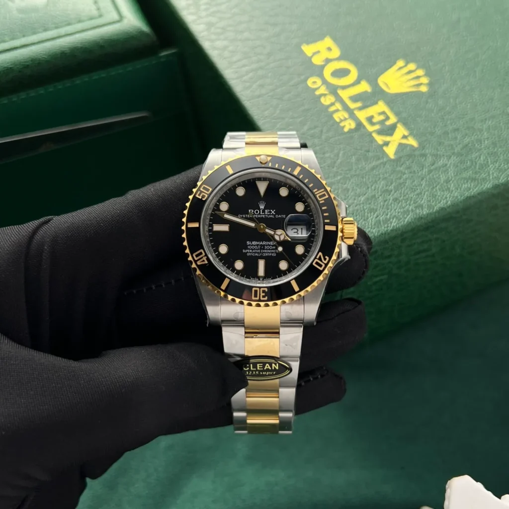 Super Clone Rolex Submariner Black Dial 126613LN — dial close-up