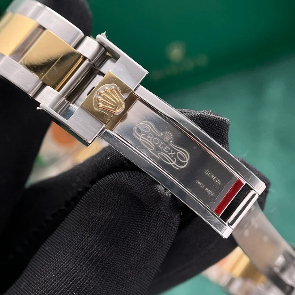Super Clone Rolex Submariner Black Dial 126613LN — on leather display