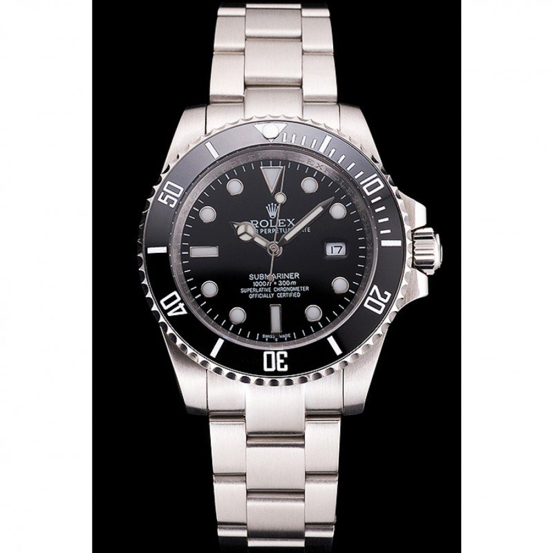 Super Clone Rolex Submariner Black Dial PR16233P — dial close-up