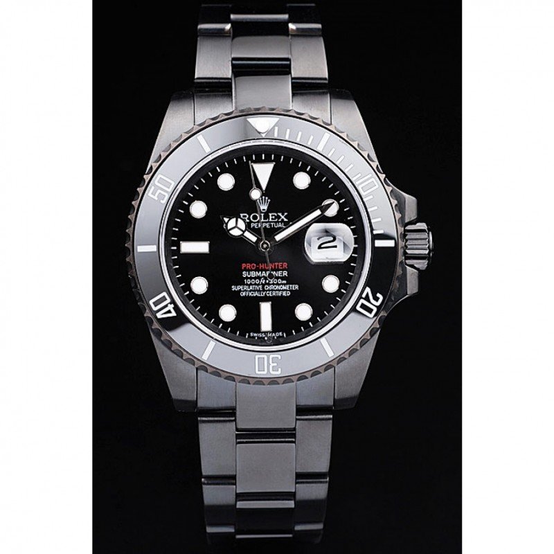 Super Clone Rolex Submariner Black Dial PRHUNTERPRO — dial close-up