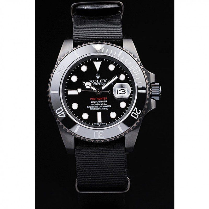 Super Clone Rolex Submariner Black Dial REP016826 — dial close-up