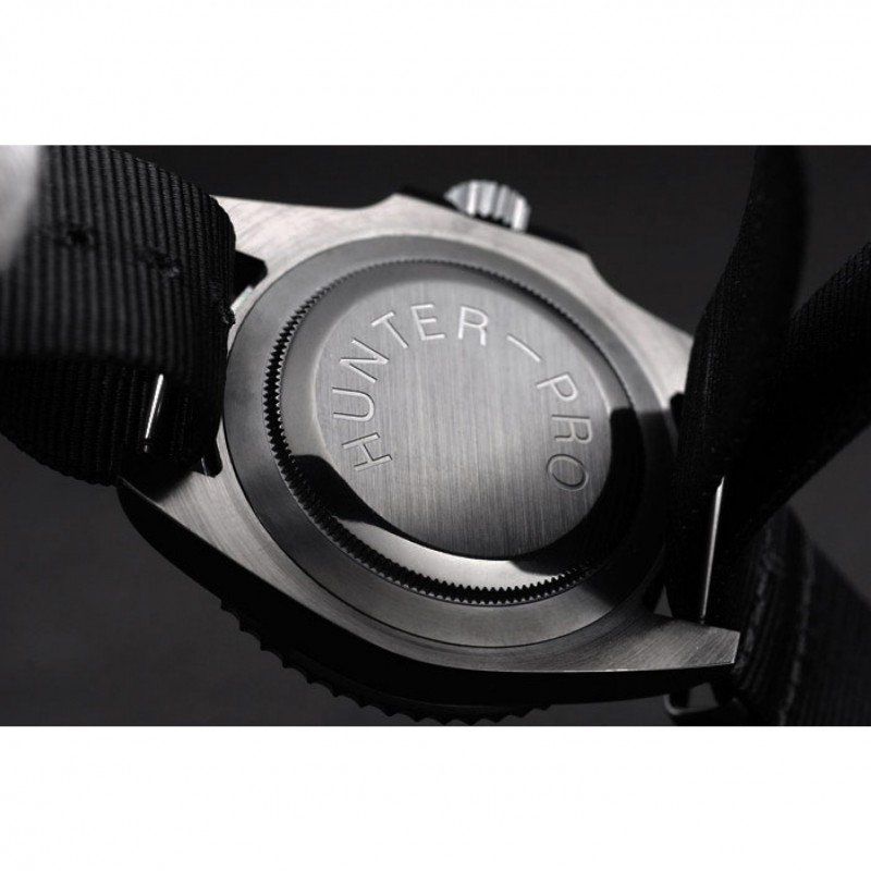 Super Clone Rolex Submariner Black Dial REP016826 — on leather display