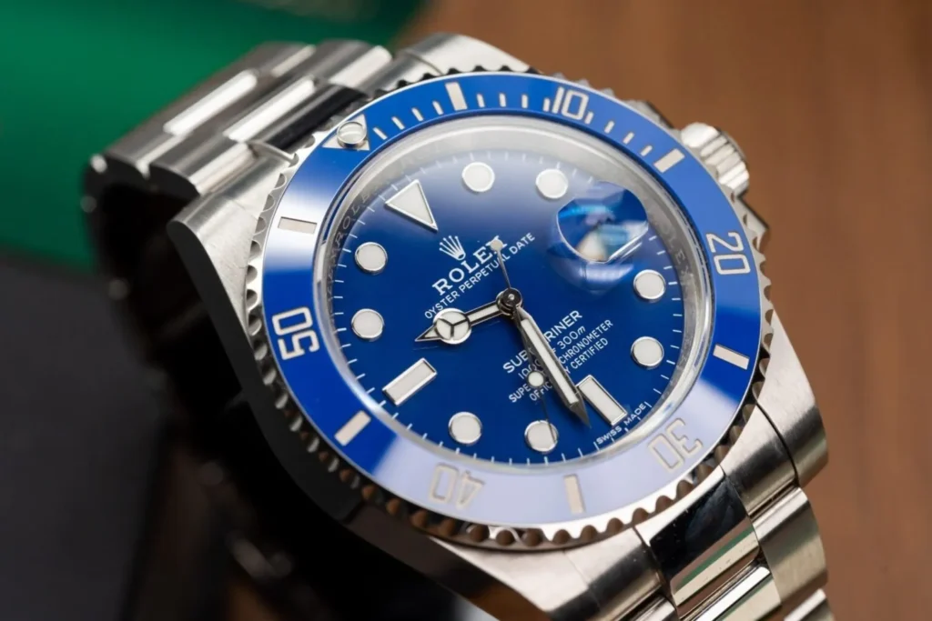 Super Clone Rolex Submariner Blue Dial 116619LB “Smurf” — side profile