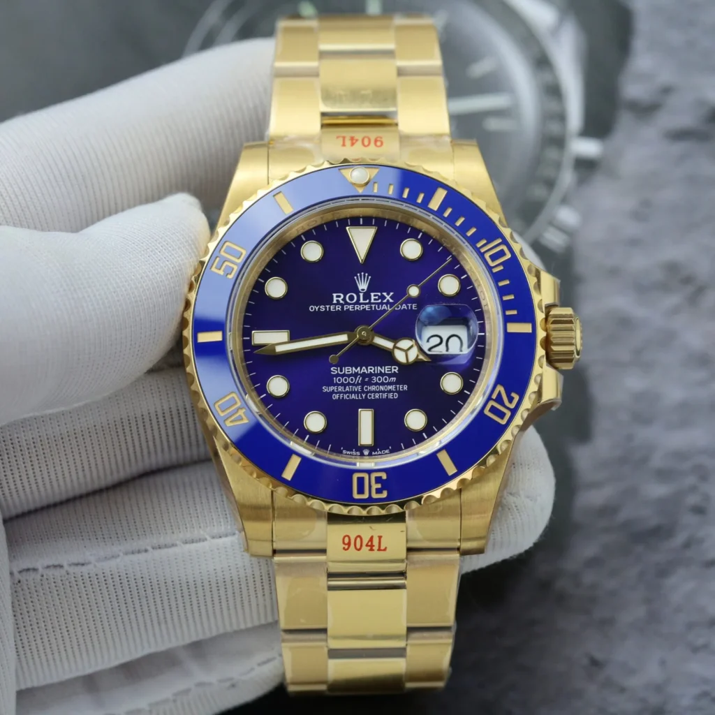 Super Clone Rolex Submariner Blue Dial 126618LB — dial close-up