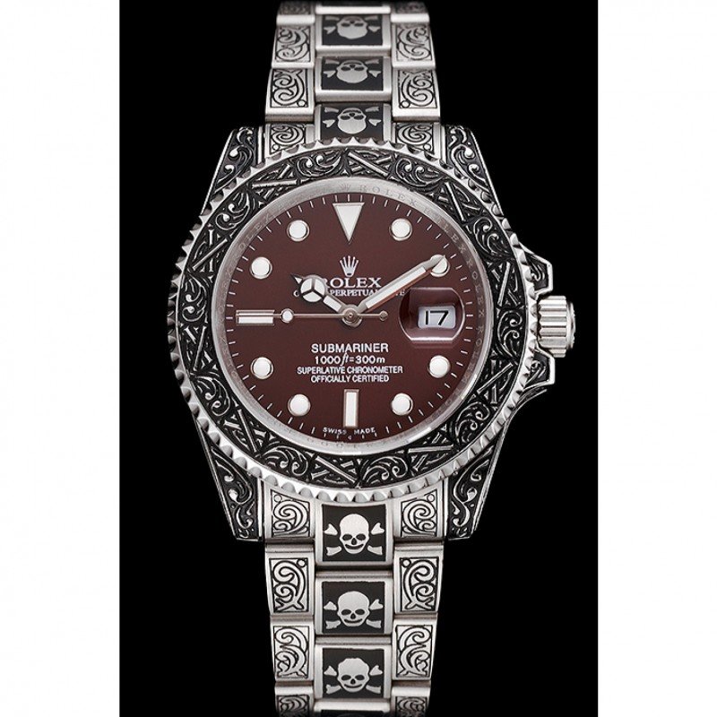Super Clone Rolex Submariner Brown Dial 1454078 — dial close-up