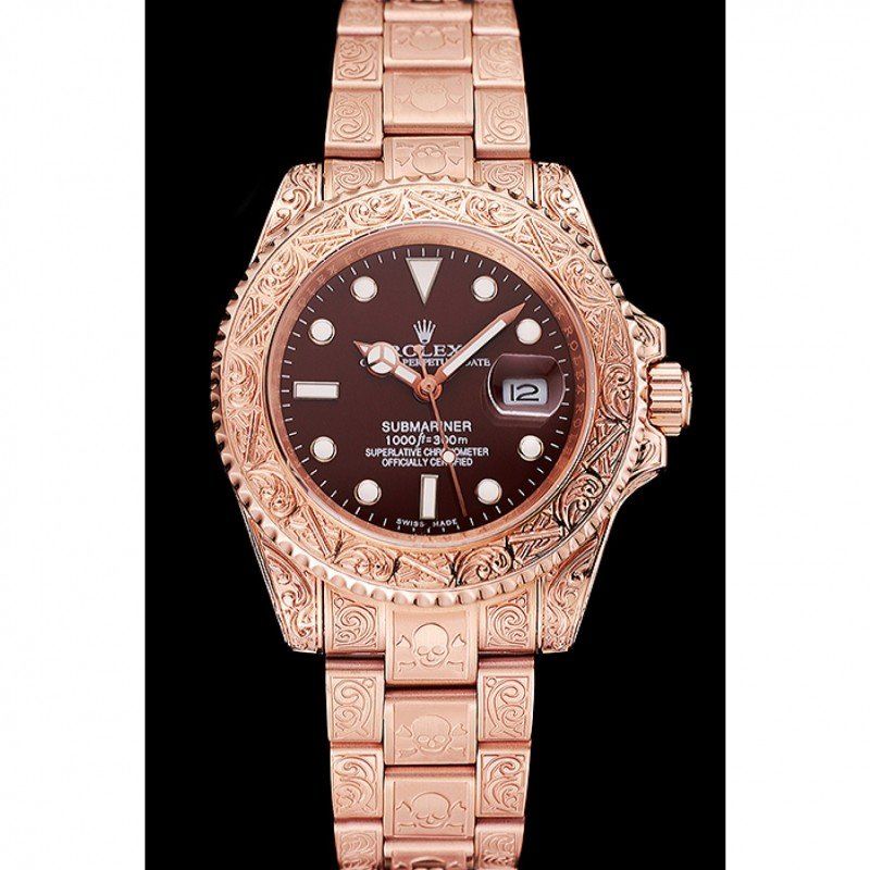 Super Clone Rolex Submariner Brown Dial 1454087 — dial close-up