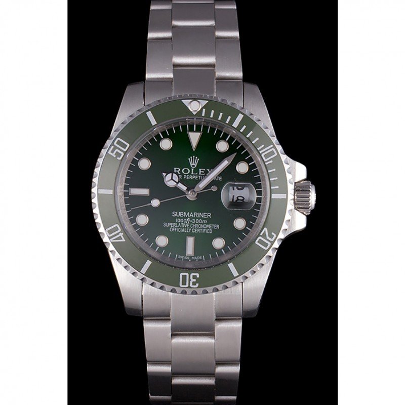 Super Clone Rolex Submariner Green Dial Mechanism-SRL51 — dial close-up