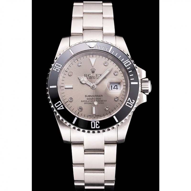 Super Clone Rolex Submariner Silver Dial PR16233S — dial close-up