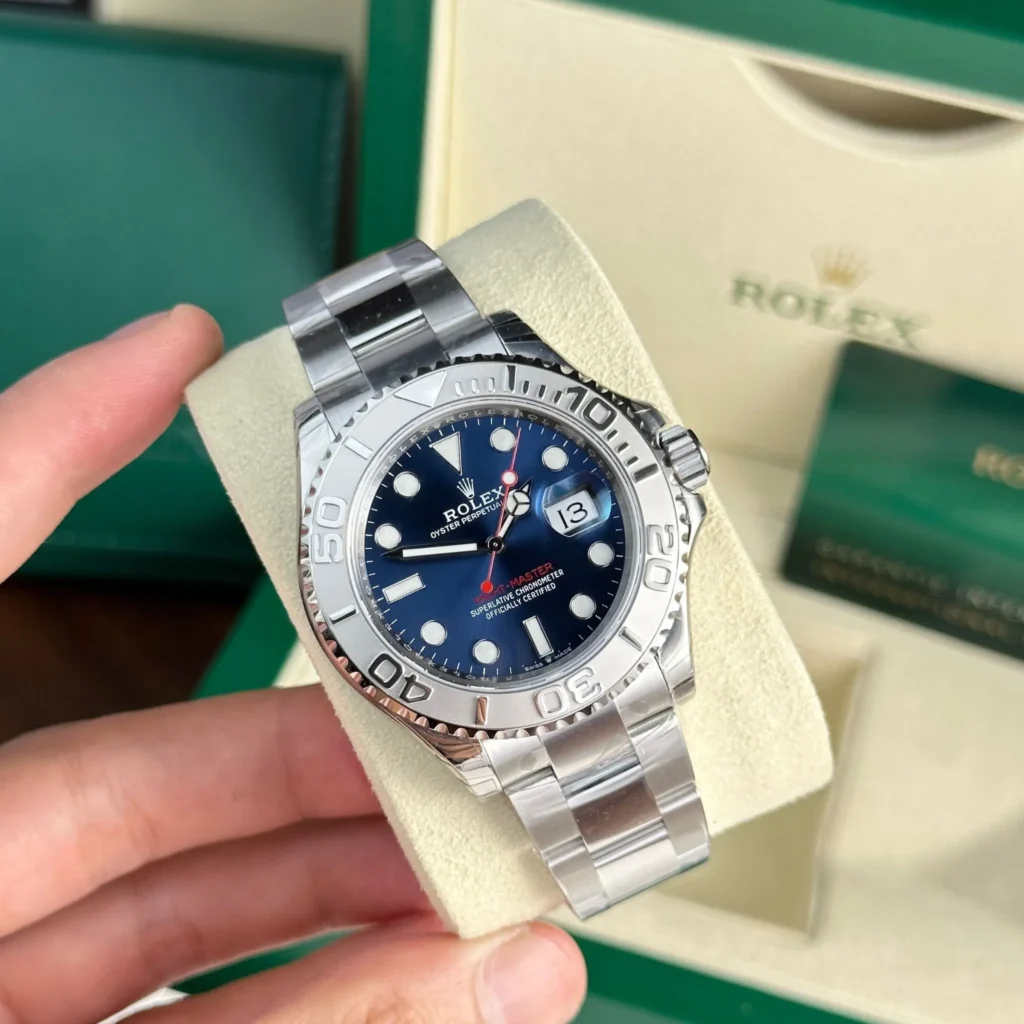 Super Clone Rolex Yacht-Master Blue Dial 126622 — dial close-up