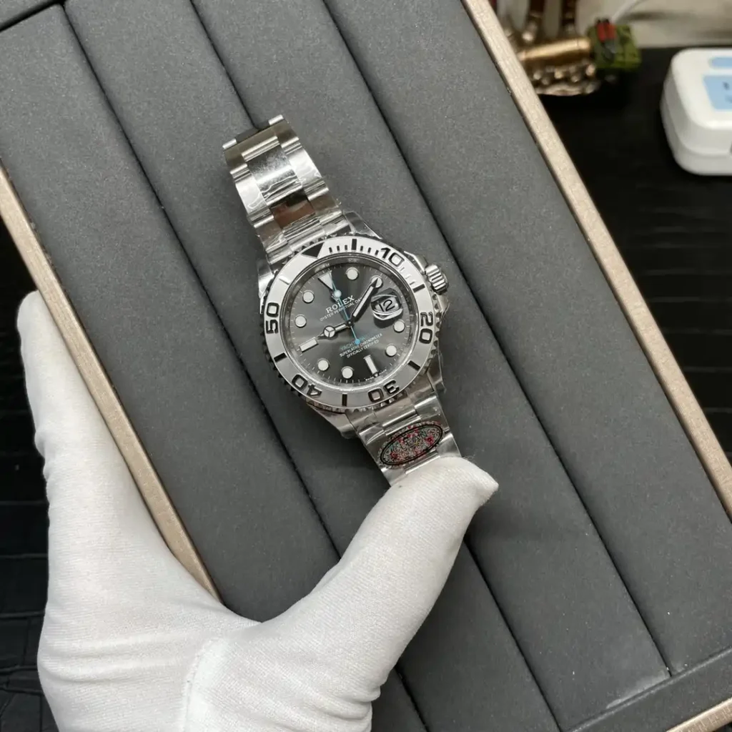 Super Clone Rolex Yacht-Master Rhodium Dial 126622 — dial close-up