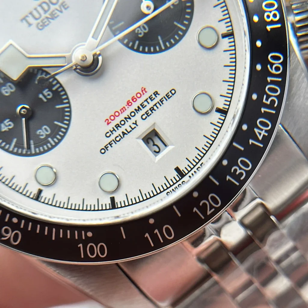 Super Clone Tudor Black Bay Chrono M79360N-0002 41mm — on leather display