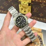 Super Clone Tudor Black Dial Titanium — dial close-up