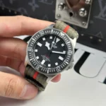 Super Clone Tudor Pelagos FXD Black 25717N 42mm Titanium – — on leather display