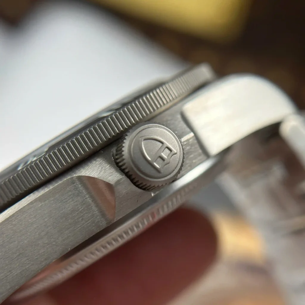 Super Clone Tudor 42mm Titanium — movement / caseback view
