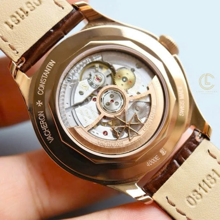 Super Clone Vacheron Constantin FiftySix Complete Calendar 4000E/000R-B065 41mm Rose Gold — movement / caseback view
