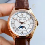 Super Clone Vacheron Constantin FiftySix Complete Calendar 4000E/000R-B438 40mm Rose Gold — dial close-up