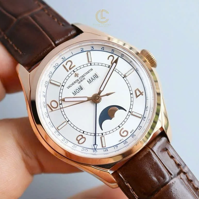 Super Clone Vacheron Constantin FiftySix Complete Calendar 4000E/000R-B438 40mm Rose Gold — bracelet detail