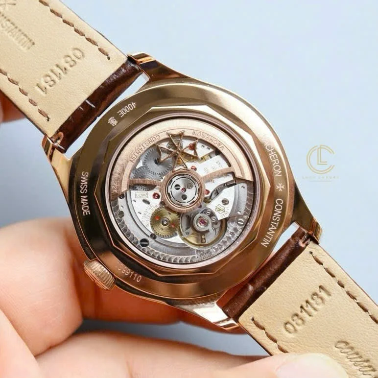 Super Clone Vacheron Constantin FiftySix Complete Calendar 4000E/000R-B438 40mm Rose Gold — movement / caseback view