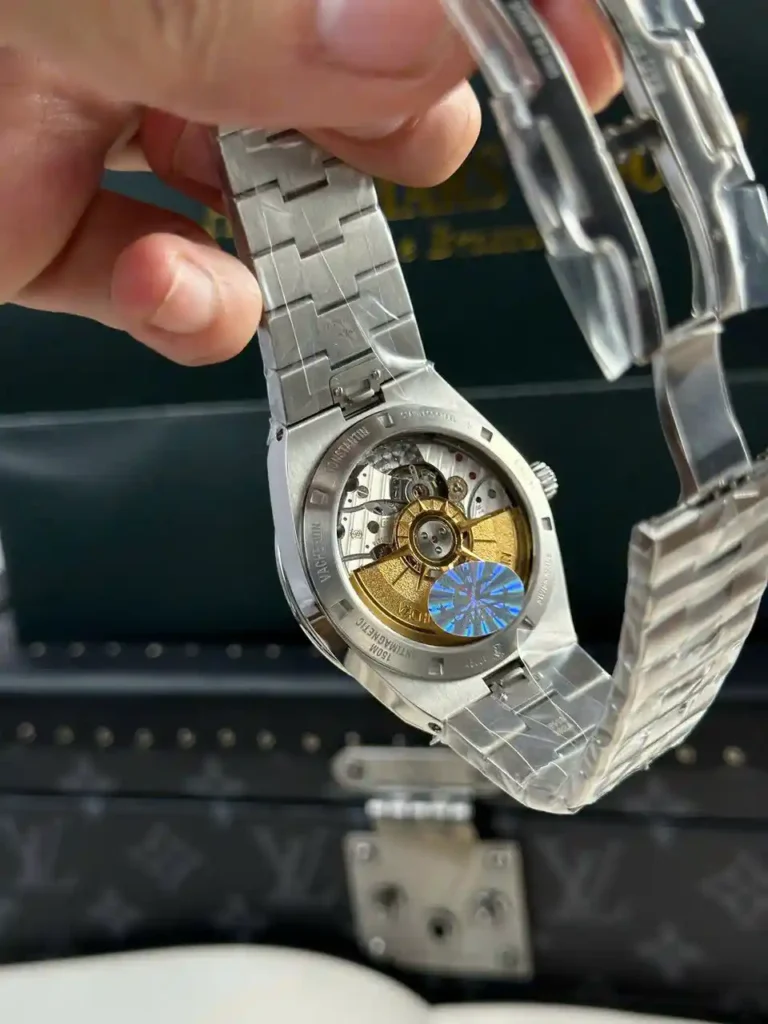 Super Clone Vacheron Constantin 41mm Steel — on leather display