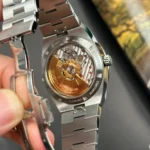 Super Clone Vacheron Constantin 41mm Steel — on leather display