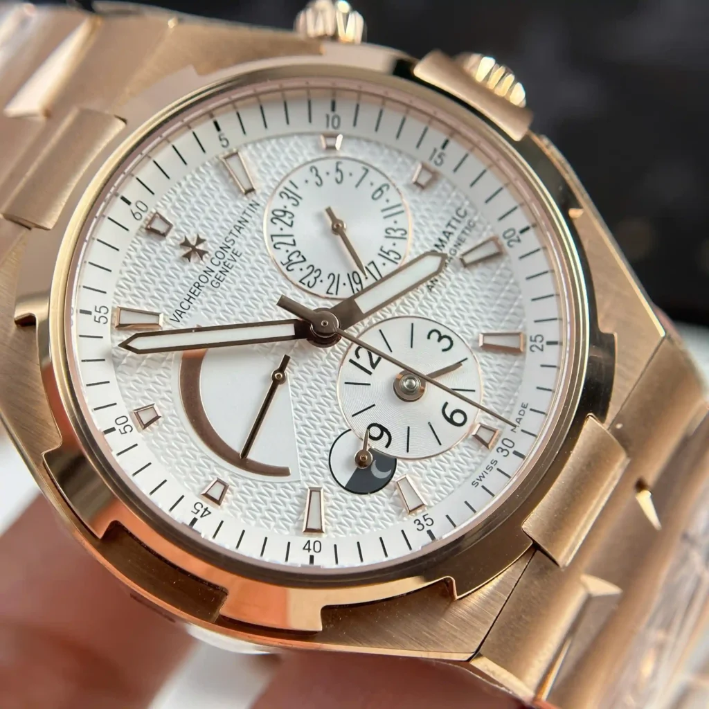 Super Clone Vacheron Constantin Overseas Dual Time 47450 42mm White Dial — side profile
