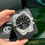 Super Clone Vacheron Constantin Overseas Dual Time 7900V 41mm Black Dial Steel — side profile