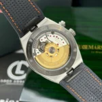 Super Clone Vacheron Constantin Overseas Dual Time 7900V 41mm Blue Dial Steel — on leather display