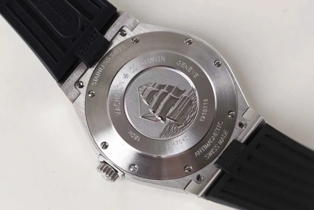 Super Clone Vacheron Constantin Overseas Gray Dial Number Roman 42mm — movement / caseback view